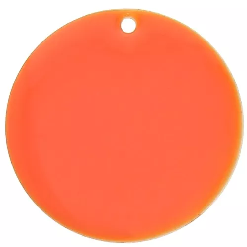 25mm Metal and epoxy resin round sequin - Orange x1