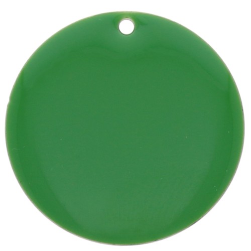 25mm Metal and epoxy resin round sequin - Green x1