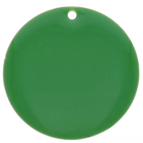 25mm Metal and epoxy resin round sequin - Green x1