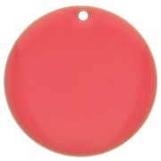 25mm Metal and epoxy resin round sequin - Rose Coral x1