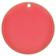 25mm Metal and epoxy resin round sequin - Rose Coral x1