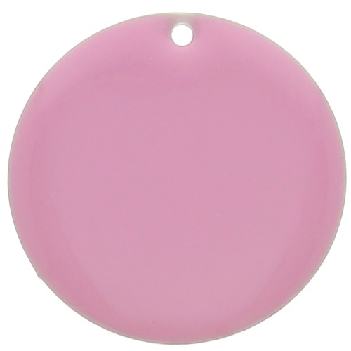 25mm Metal and epoxy resin round sequin - Pink x1