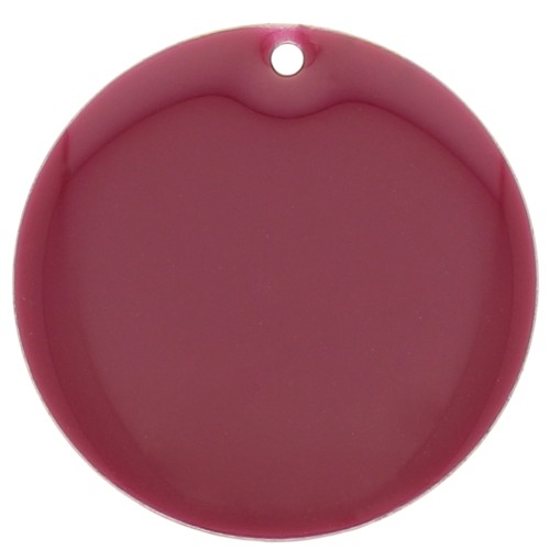 25mm Metal and epoxy resin round sequin - Wine lees x1