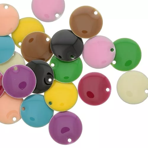 12mm Round epoxy resin sequins assortment - Multicolored x20