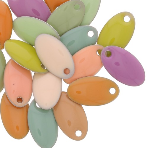 14x8mm Epoxy resin sequins assortment navette - Multicolored pastel x20