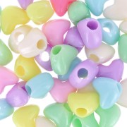 7x9.5mm Assortment of large hole heart beads - Multicoloured Pastel x50