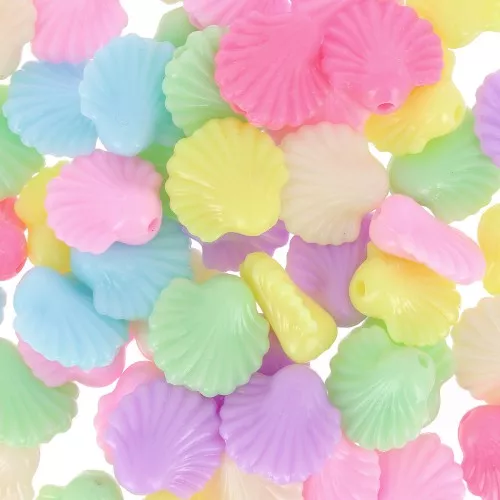 14mm Shell beads assortment - Multicolored Pastel x50
