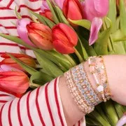 9.5mm Flower beads assortment - Multicolored Pastel x50