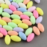 14x7.5mm Olive beads set - Multicolored Pastel x50