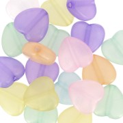 14mm Iridescent Heart Beads Set - Multicolored Pastel x20|raw }}
