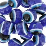 10mm Round beads - lucky eye - Blue x10