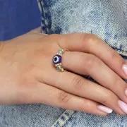 8x5.5mm Round flat beads assortment - lucky eye - Multicolored x50