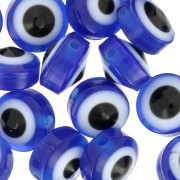 8x5.5mm Round flat beads - lucky eye - Blue x20|raw }}