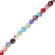 6mm Round glass beads Millefiori - Multicolored x36cm|raw }}