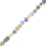 8mm Millefiori glass heart beads - Multicolored x20|raw }}