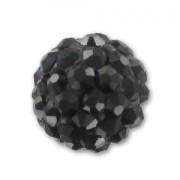 Plasticine half-drilled round bead rhinestones 8mm Jet x1|raw }}