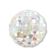 Plasticine half-drilled round bead rhinestones 8mm Crystal AB x1