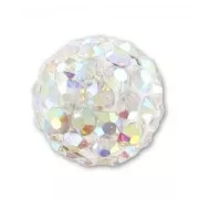 Plasticine half-drilled round bead rhinestones 8mm Crystal AB x1