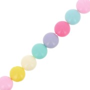 18x12mm Round flat opaque acrylic beads assortment - Pastel x20