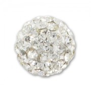 Plasticine half-drilled round bead rhinestones 8mm Crystal  x1