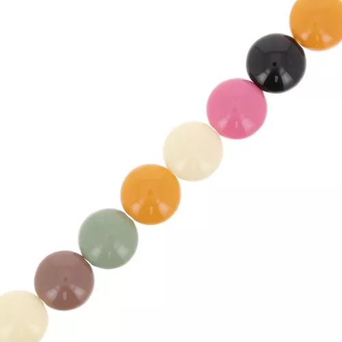 17x9.5mm Round flat acrylic beads assortment - Multicolored x10