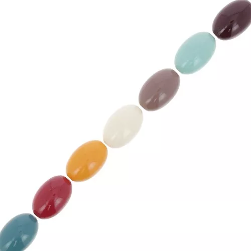 17.5x11mm Opaque acrylic olive beads assortment - Multicolored x10