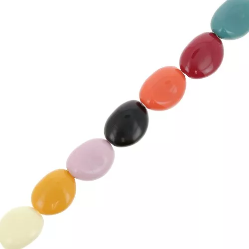 24x18.5mm Acrylic flat irregular beads assortment - Multicolored x10