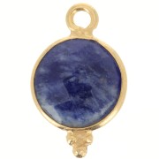 15x9mm 925 Sterling Silver Faceted charm with balls - Gold Plated - Sodalite x1|raw }}