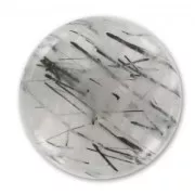 cabochon 15mm Black Rutile x1