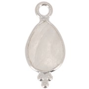 14x7mm 925 sterling silver Faceted Charm with Balls - Moonstone x1|raw }}
