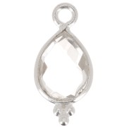14x7mm 925 sterling silver Faceted Charm with Balls - Rock Crystal x1|raw }}