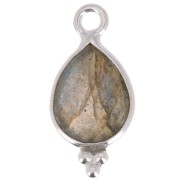 14x7mm 925 sterling silver Faceted Charm with Balls - Labradorite x1