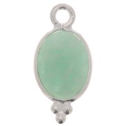 14x7mm 925 Sterling Silver Faceted charm with balls - Amazonite x1