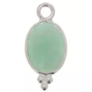 14x7mm 925 Sterling Silver Faceted charm with balls - Amazonite x1