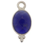 14x7mm 925 Sterling Silver Faceted charm with balls - Sodalite x1|raw }}