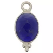 14x7mm 925 Sterling Silver Faceted charm with balls - Sodalite x1
