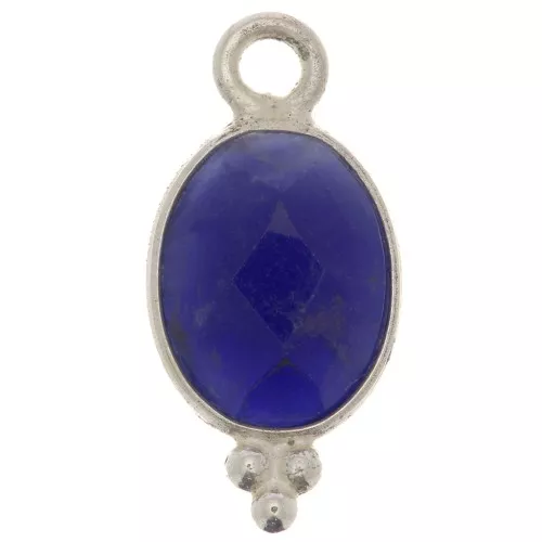 14x7mm 925 Sterling Silver Faceted charm with balls - Sodalite x1