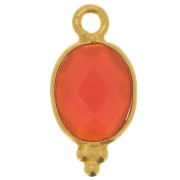 14x7mm 925 St. silver Faceted charm - Gold plated - Carnelian x1|raw }}