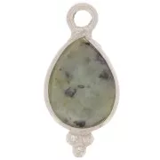 14x7mm 925 Sterling Silver Faceted charm - African Turquoise x1