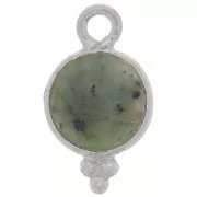 7mm 925 St. Silver Faceted charm - African Turquoise x1