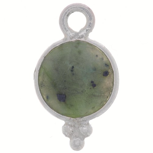 7mm 925 St. Silver Faceted charm - African Turquoise x1