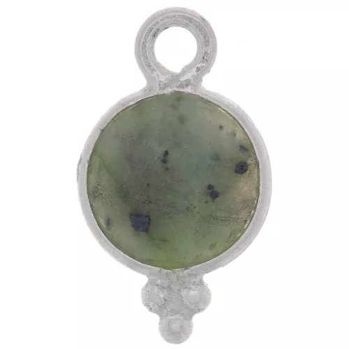 7mm 925 St. Silver Faceted charm - African Turquoise x1