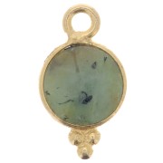 7mm 925 St. Silver Faceted charm - Gold plated African Turquoise x1|raw }}