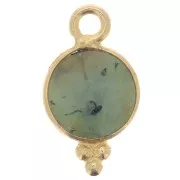 7mm 925 St. Silver Faceted charm - Gold plated African Turquoise x1