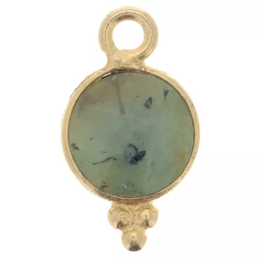 7mm 925 St. Silver Faceted charm - Gold plated African Turquoise x1