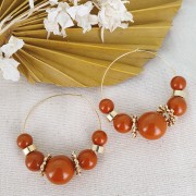 Polaris round bead Opaque  8mm Light Brown x1