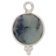 9mm 925 Sterling Silver Faceted charm with balls - African Turquoise x1|raw }}