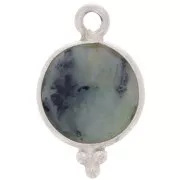 9mm 925 Sterling Silver Faceted charm with balls - African Turquoise x1