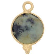 9mm 925 Sterling Silver Faceted charm - Gold plated - African Turquoise x1