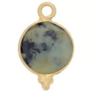 9mm 925 Sterling Silver Faceted charm - Gold plated - African Turquoise x1